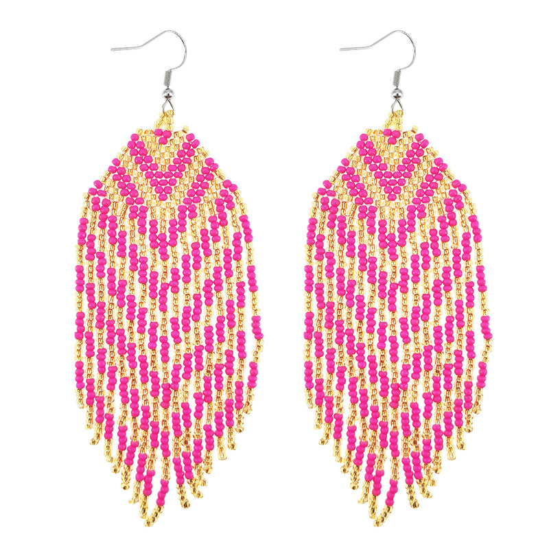 Kaseakia Long Beaded Dangle Earrings for Women