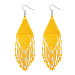 Kaseakia Bohemian Handmade Long Beaded Dangle Earrings for Women