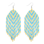 Kaseakia Long Beaded Dangle Earrings for Women