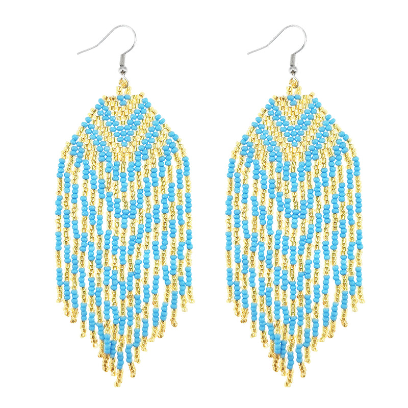 Kaseakia Long Beaded Dangle Earrings for Women