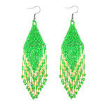 Kaseakia Bohemian Handmade Long Beaded Dangle Earrings for Women