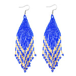 Kaseakia Bohemian Handmade Long Beaded Dangle Earrings for Women