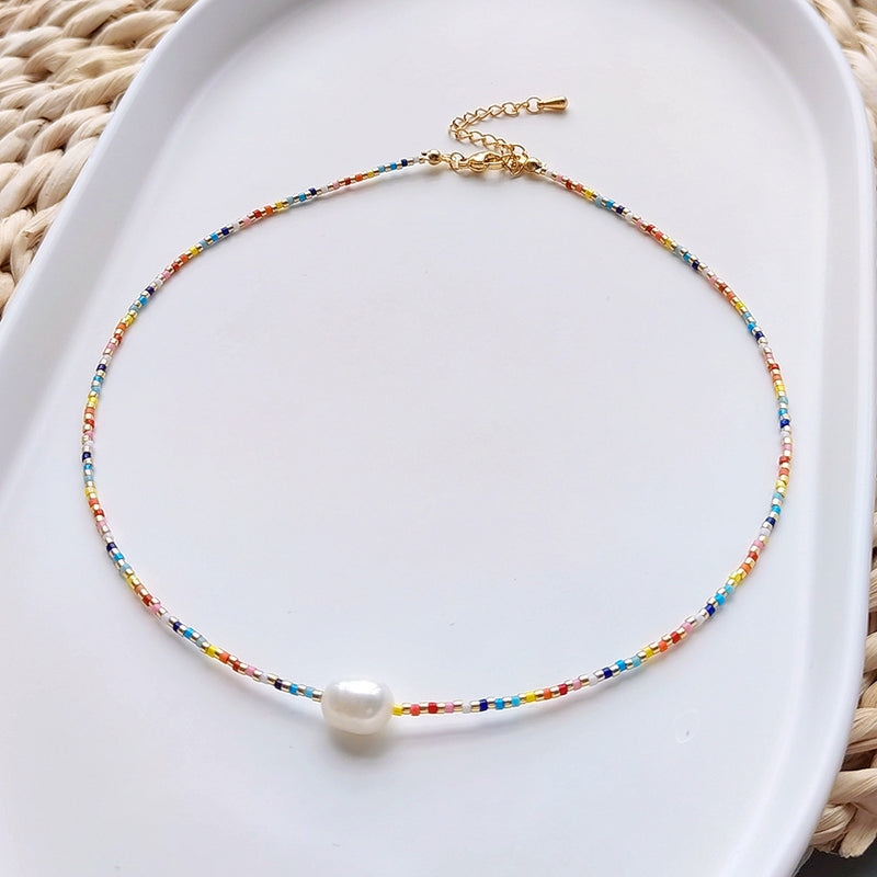 Handmade Colorful Bohemian Mini Beaded necklace for Women