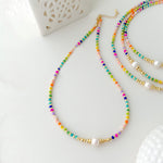 Bohemian Colorful Beaded Seed Bead Necklace for Women