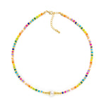 Bohemian Colorful Beaded Seed Bead Necklace for Women