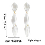 Acrylic Statement Big Earrings, Large Long Fashion Petal Chandelier Dangle Earrings for Women