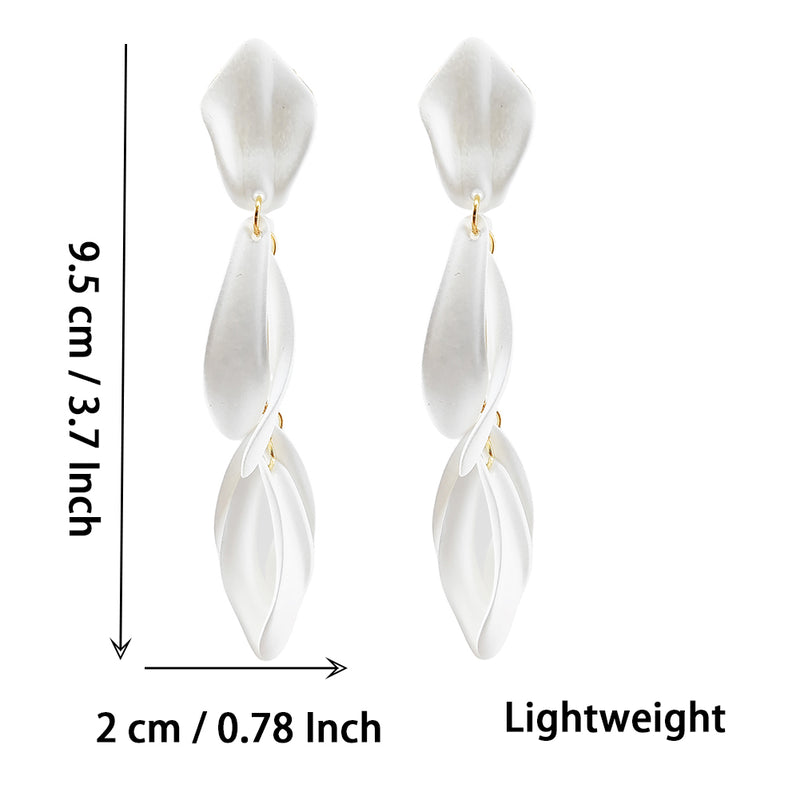 Acrylic Statement Big Earrings, Large Long Fashion Petal Chandelier Dangle Earrings for Women