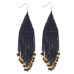 Kaseakia Big Large Beaded Tassel Earrings for Women, Long Handmade Seed Bead Beaded Dangle Earrings