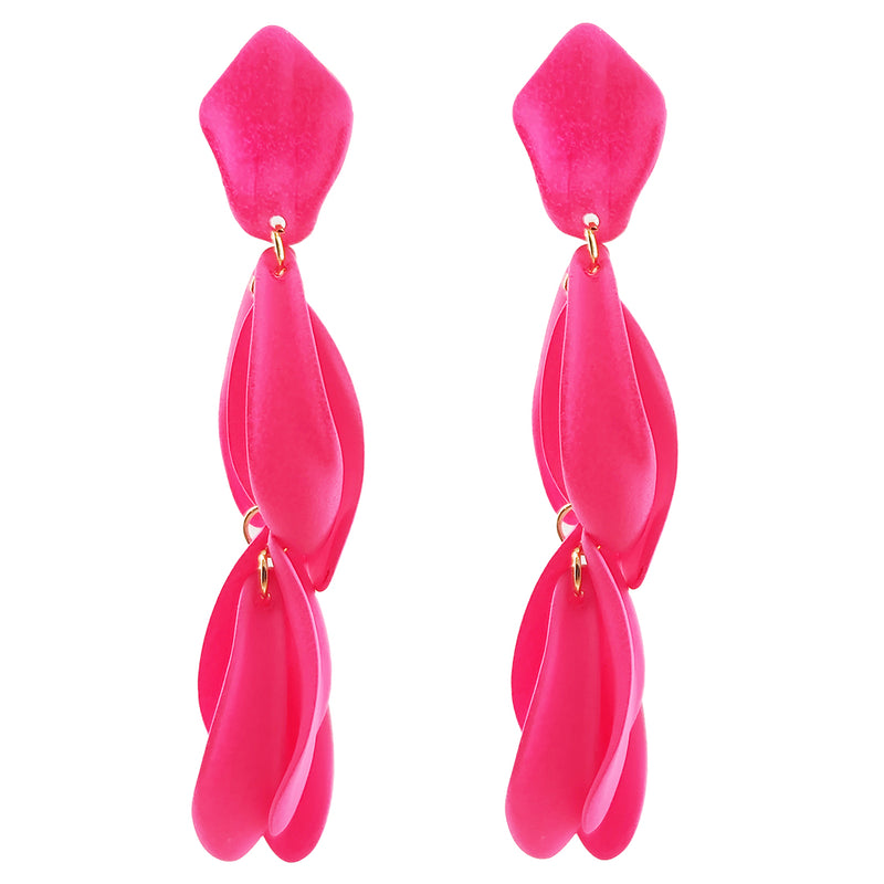 Acrylic Statement Big Earrings, Large Long Fashion Petal Chandelier Dangle Earrings for Women